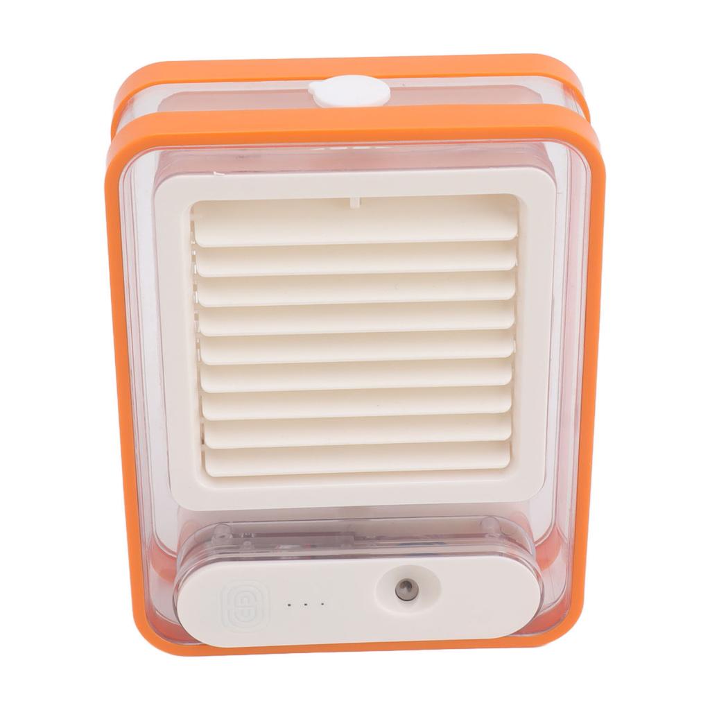 Table Air Cooler Usb Charging Orange Portable Mini Desktop Humidifier Fan Low Noise with Colored Night Light
