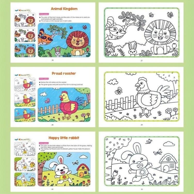 Children's Animal Coloring Books Parent-child Interactive Early Education Toy for Boys Girls Preschool Learning