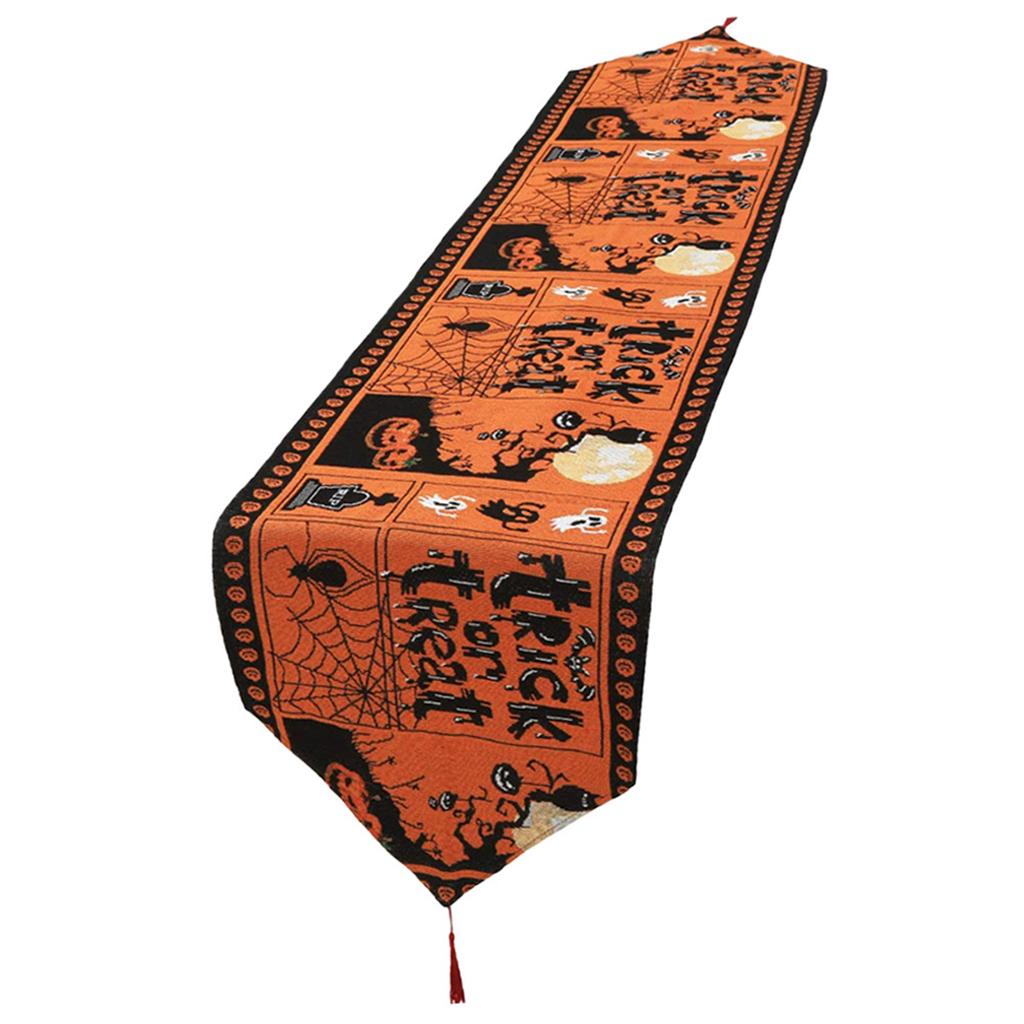 Table Runner Cotton and Linen for Halloween Decorations Home Dining Table 33x180cm
