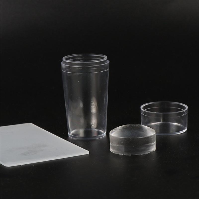 Transparente Nagelschablonen mit Schaber, Gelee-Silikonstempel für französische Nägel, Maniküre-Sets, Nagelkunst-Stempelwerkzeug-Set