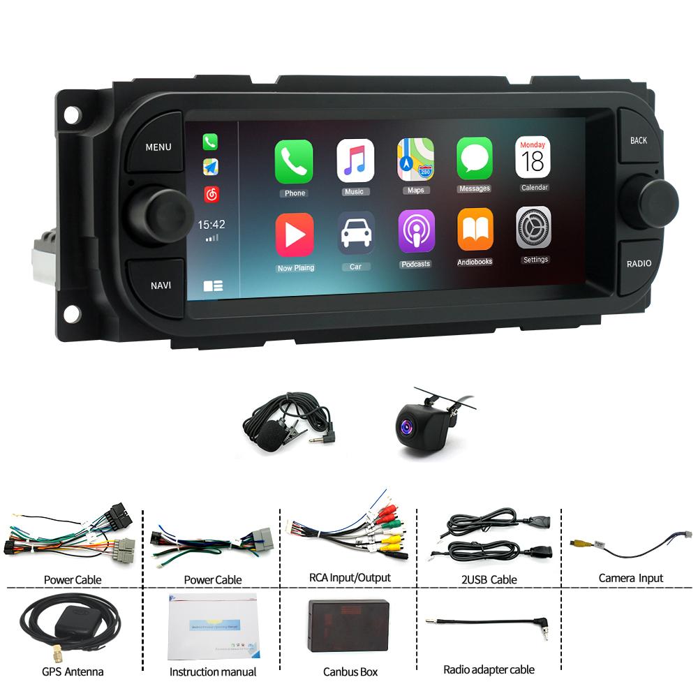 6,86 Zoll Autoradio-Radio, WLAN, GPS-Navigation, Car-Play, kompatibel mit GrandCherokee 1998–2004, Android 13