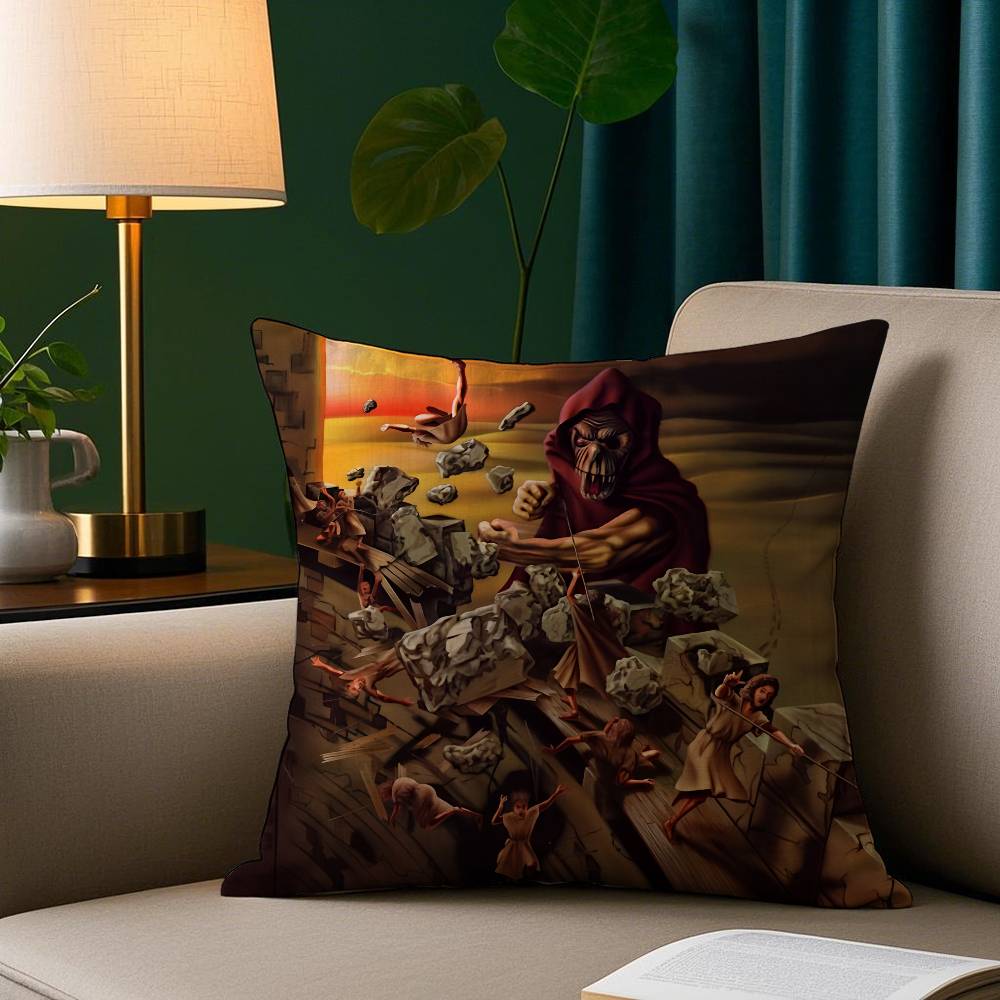 H-Helloweens Rock Band Pillow Case Plush Fabric Soft Pillowcase Double Sided Print Cushion Cover Household Gifts