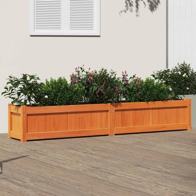 Vidaxl Garden Planter, Waxed Brown, 180X31X31 Cm, Pine Wood