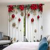Flat Printing Christmas Hot Curtains Festive Ornaments Digital Printed Polyester Drapes Birthday Party Use Set Of 2 Made