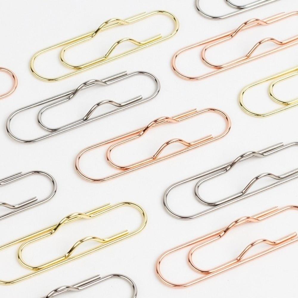 10pcs Metal Pen Fix Clips Ticket Clip Multi-functional Stationery Clips Book Cover Gold Silver Rose Pen Holder Pin