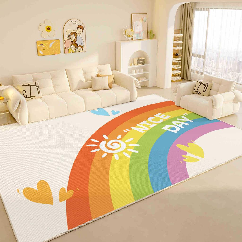 Bunter Großer Teppich Kinder Klettermatte Spielen mit Spielzeug Warmer Teppich Wohnzimmer Schlafzimmer Kindertagesstätte Dekoration Anti-Rutsch-Matte