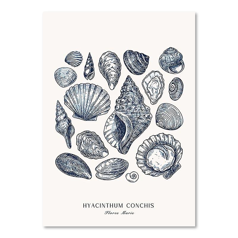 

Beach Hut Bridge Reef Starfish Conch Coral Ocean Wall Art Canvas Painting Posters And Prints Wall Pictures For Living Room Decor 21x30cm No Frame