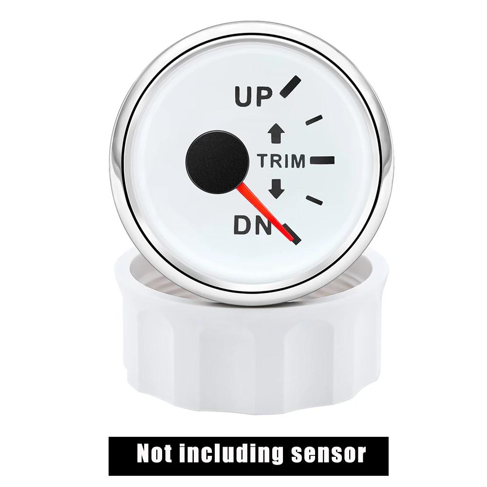 0-190 Ohm 52mm UP-DN Right Side Trim Meter Waterproof Trim Gauge with Red Backlight Stainless Steel Bezel Car Accessories