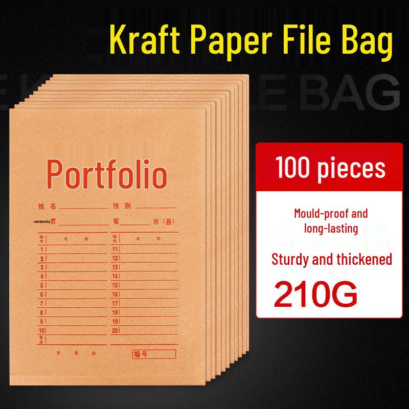 50 Kraft Paper Transparent A4 File Folders - Thickened Quality Office Personnel Bags