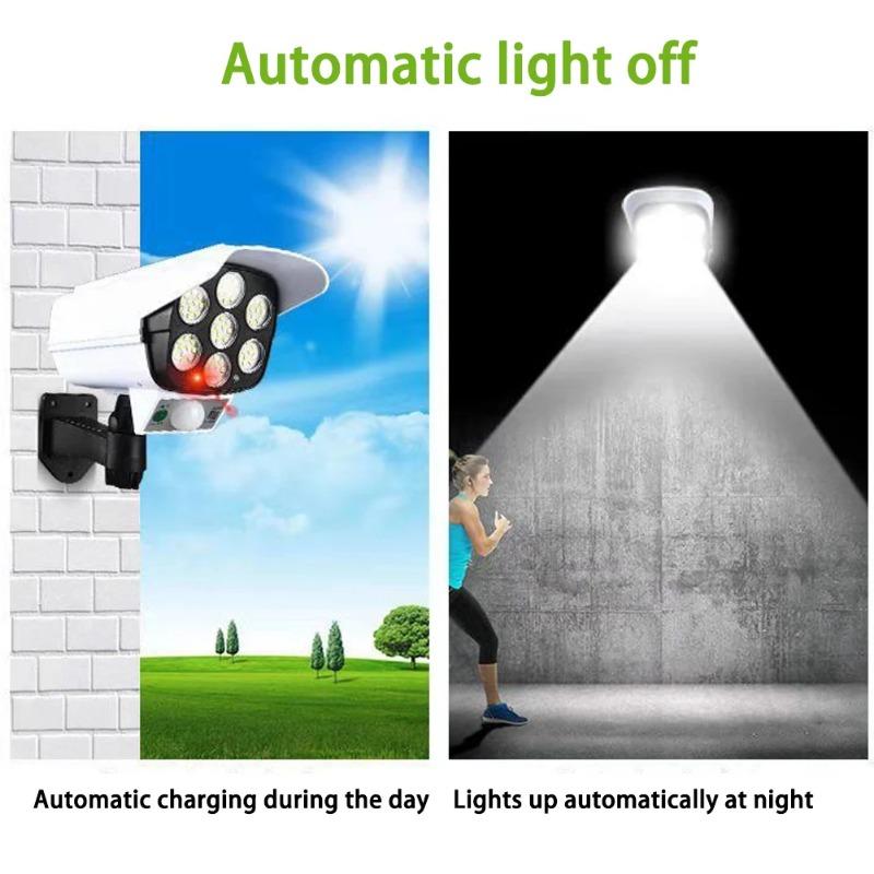 Lumină solară cu 77 led-uri LED Lumină solară în aer liber Senzor de mișcare Lampă solară de noapte Lampă pentru cameră manechinică de securitate IP65 Lumină rezistentă la apă