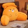 Cute Cartoon Car Headrest Back Cushion Soft Embroidered Plush Lumbar Support Back Pillow Car Seat Waist Protection Accessory Pad