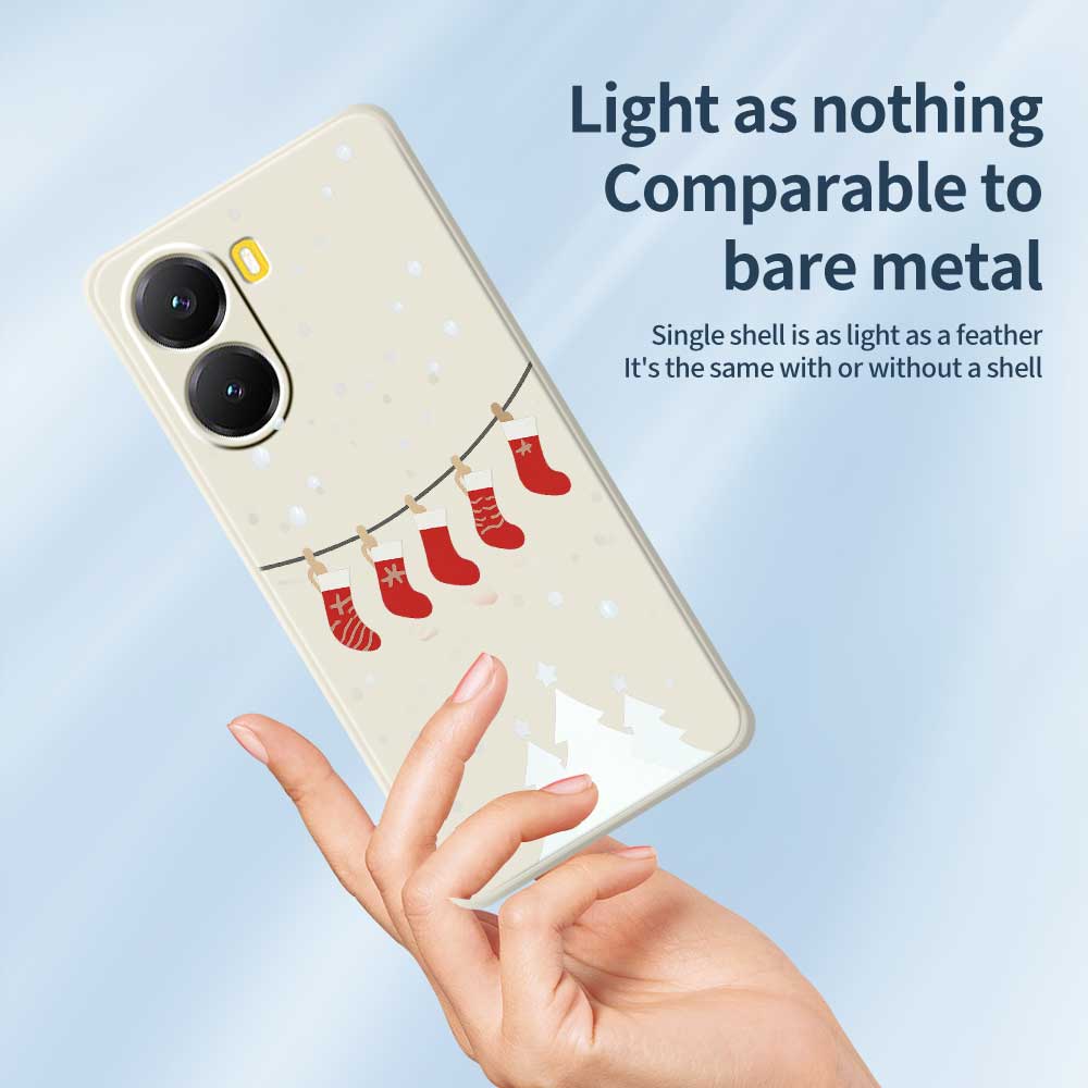 For Xiaomi Redmi Turbo 4 5G/Poco X7 Pro 5G Case Christmas Stockings Pattern Printing Straight Edge TPU Phone Back Cover