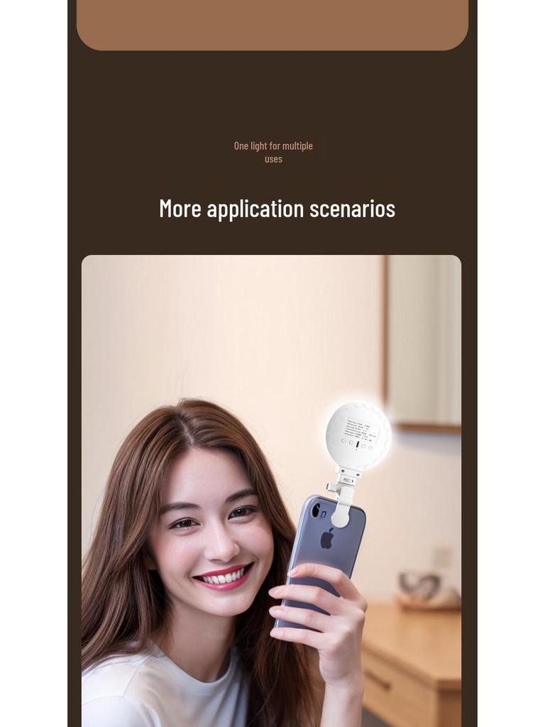 LED Pocket Light: Three-Color Temperature Selfie & Photography Fill Light