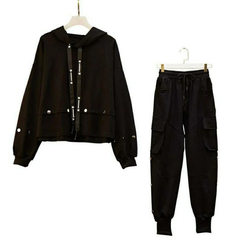 Lässiger Sportanzug Damen Herbst und Winter Fette Schwester Locker und Schlank Allround Große Größe Westlicher Stil Altersreduzierend Mode Zweiteiliger Anzug