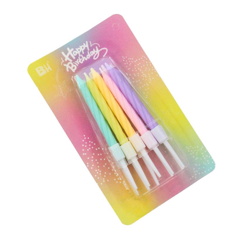 

New Birthday Cake Colorful Threaded Candles Creative Children s Party Colorful Mixed 10 Small Candles black card rose gold candle