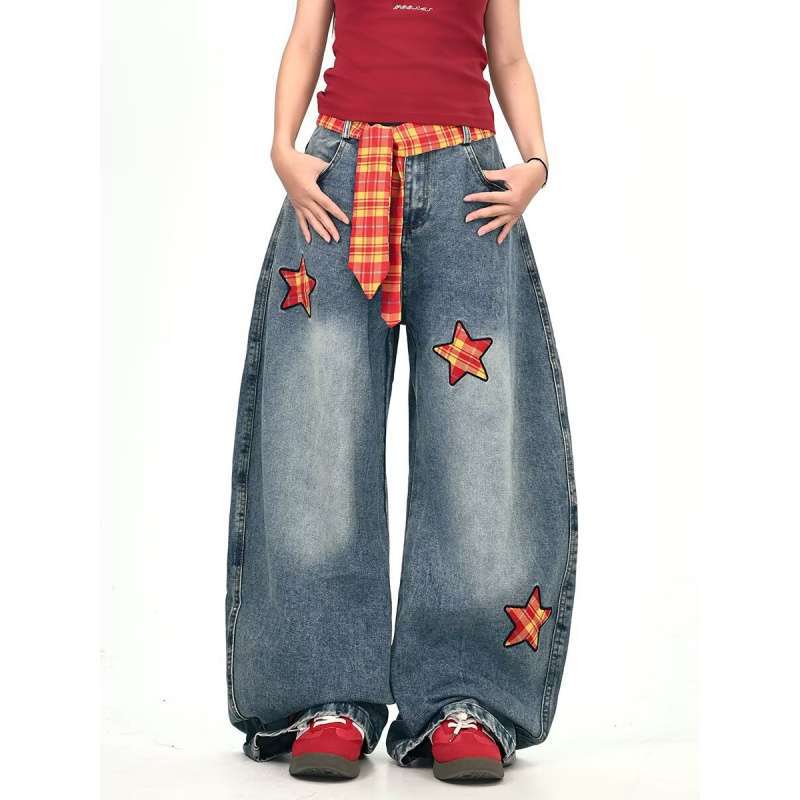 JYL Men s Flare Jeans Mud Dyed European Vibe American Vintage Ripped Denim M