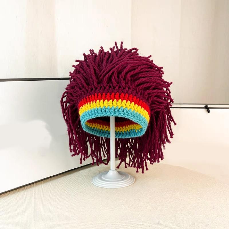 Warm Interlaced Hat With Humorous Hair Fashion Unisex Cold Weather Ear Security For Family