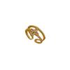 Real Gold Electroplated Opening Double-Layer Women'S Fashion Slightly Inlaid Light Luxury Ring Index Finger Ring, The Same Cold Wind