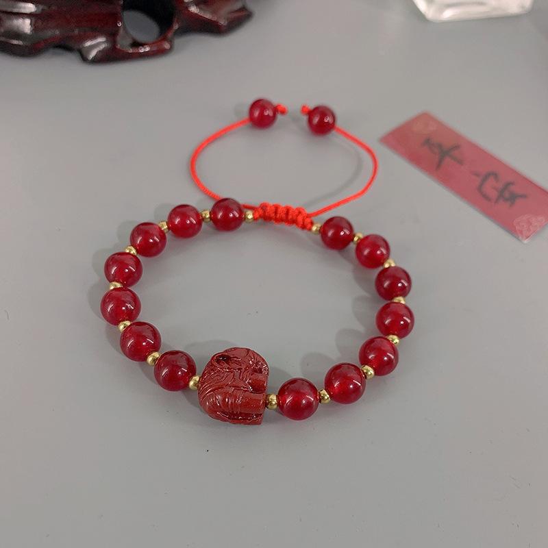 

JYL TS Bracelet LOVE Letter Style Strengthens Romance & Affection Cinnabar Elephant іспанська viridian кольору