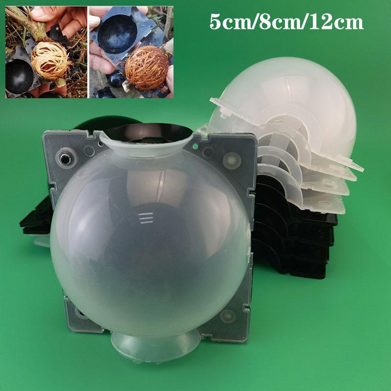 High pressure black transparent 5 8 12cm Rooter Growing Plant Rooting Ball nursery tray tree Root grow plastic case pot Grafting