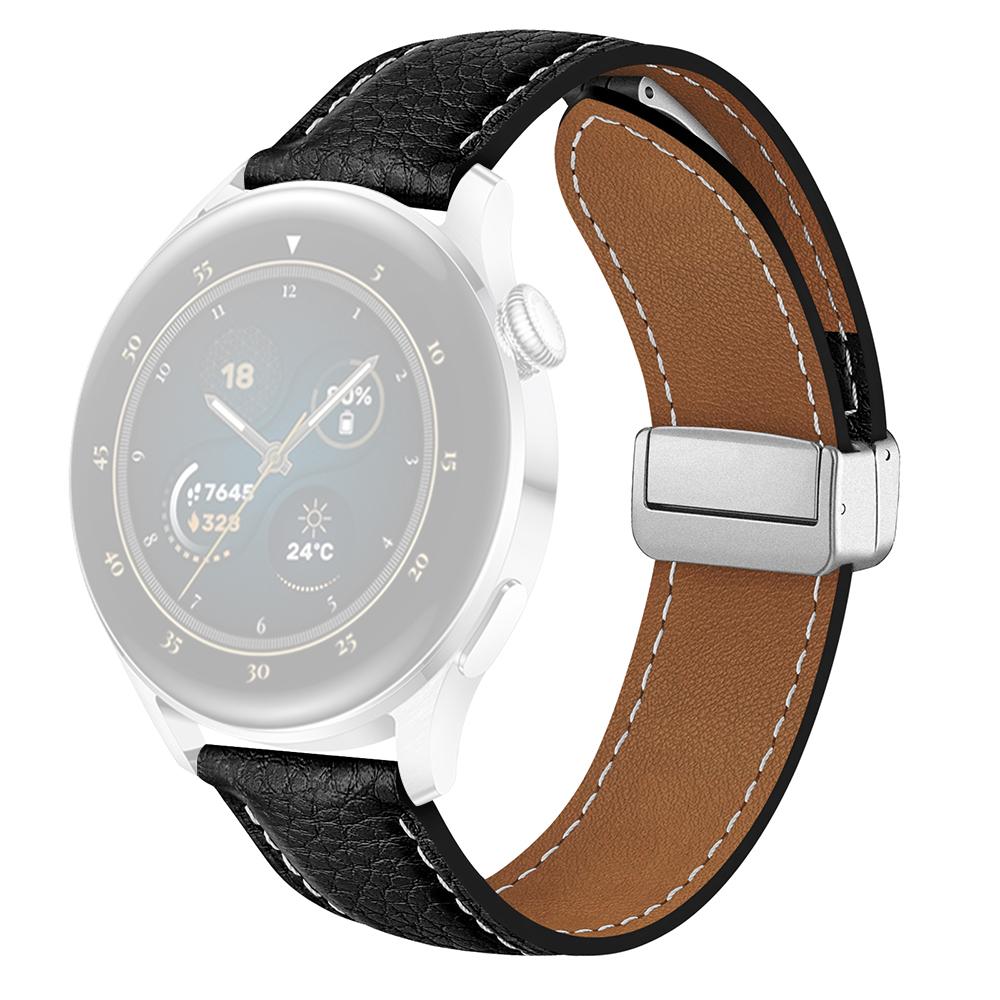 For Samsung Galaxy Watch3 45mm/Huawei Watch GT 4 46mm Leather Strap 22mm Magnetic Watch Band