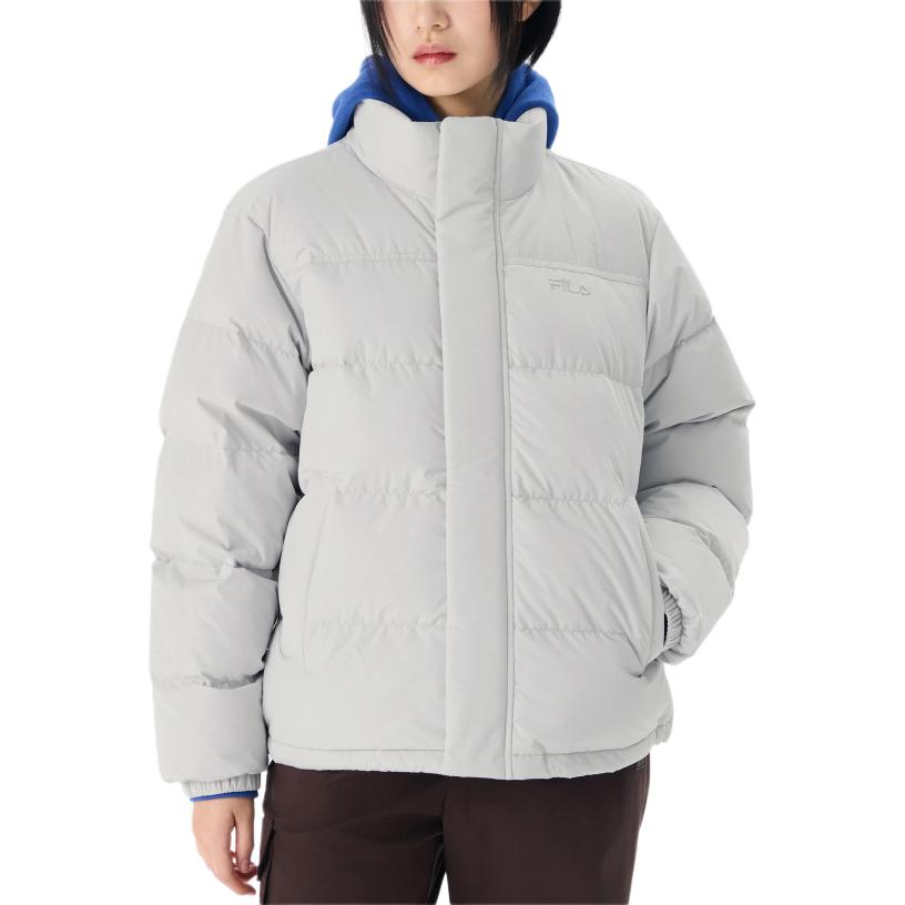FILA Down Jackets Unisex Gray Stand Collar Moderate FS2DJG4102X-LGY