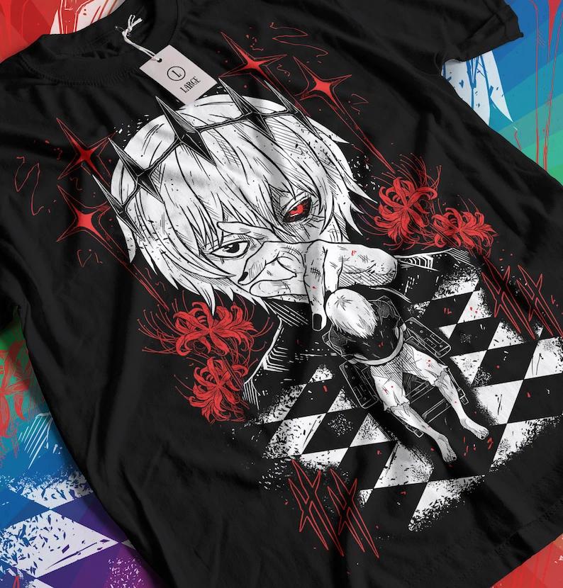 Unisexga Creepy Girl TShirt Dark Anime Gothic Anime Unisex TShirt S