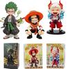 12-15cm ONE PIECE  Anime Monkey D Luffy Roronoa Zoro Q-Version PVC Model Desktop Car Ornament  Kids Birthday Christmas Gift Toys