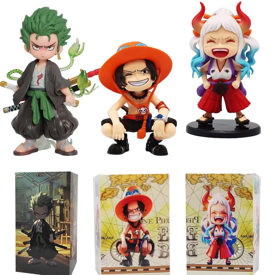 12-15cm ONE PIECE  Anime Monkey D Luffy Roronoa Zoro Q-Version PVC Model Desktop Car Ornament  Kids Birthday Christmas Gift Toys