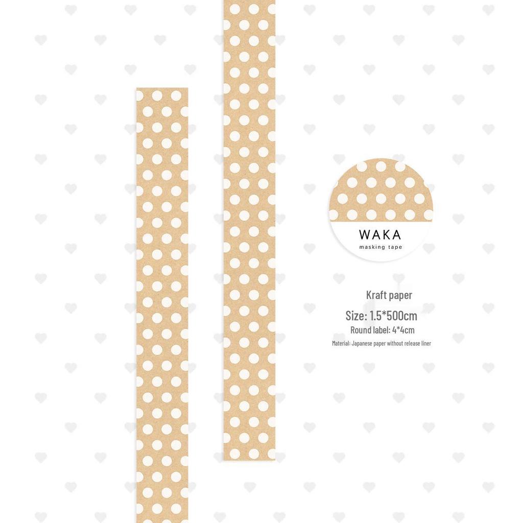 Polka Dot Washi Tape: Durable, hand-tearable tape perfect for DIY projects and organizing with colorful polka dot patterns and pull-strip designs.