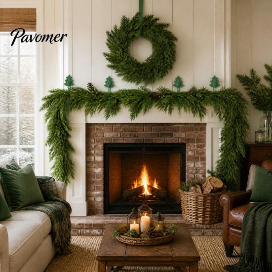 Christmas Ornament Fasteners Adjustable Garland Hanger for Mantle Fireplace, Reusable Plastic Holder Easy Installation Wreath Hangers Straps