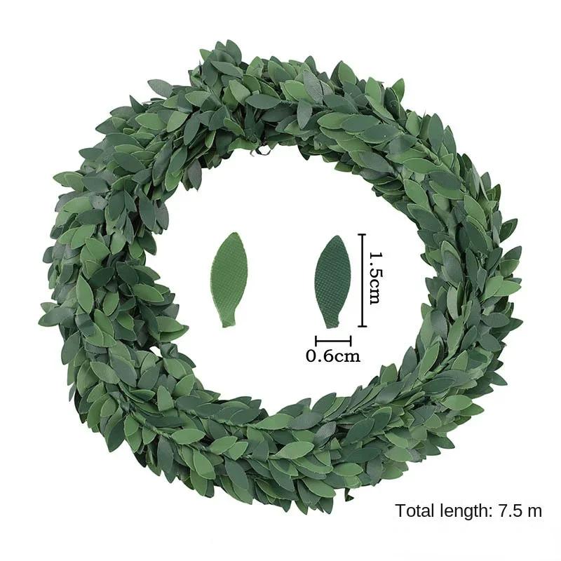 

7 метров железной проволоки, лоза с зелеными листьями, свадебные декоративные цветы, венки, рождественское украшение для дома, дешевые искусственные растения