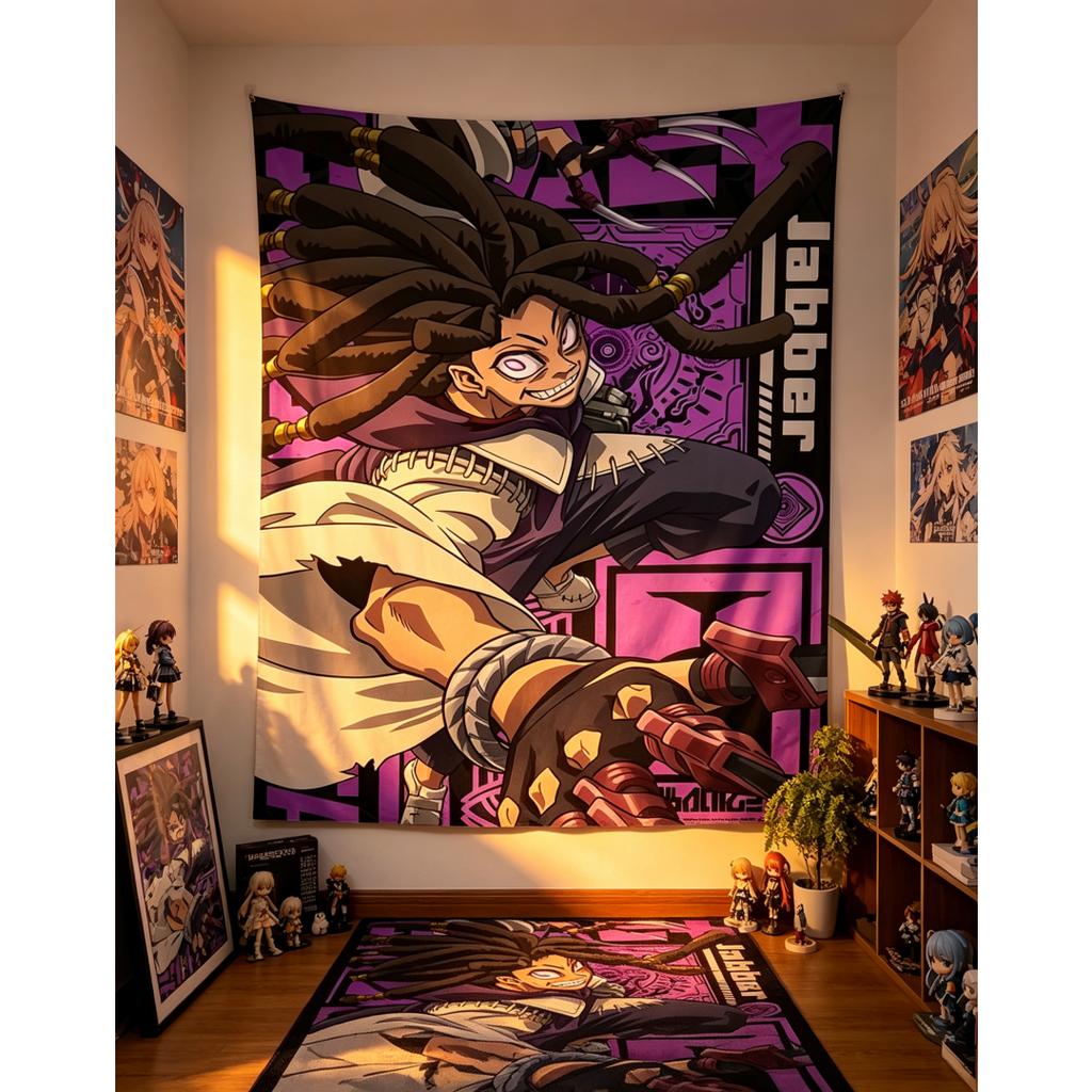1 Pc Jujutsu Kaisen Anime Tapestry Wall Hang Backdrop Cloth For Living Room Bedroom Cool Purple Aesthetic Manga Style Decor
