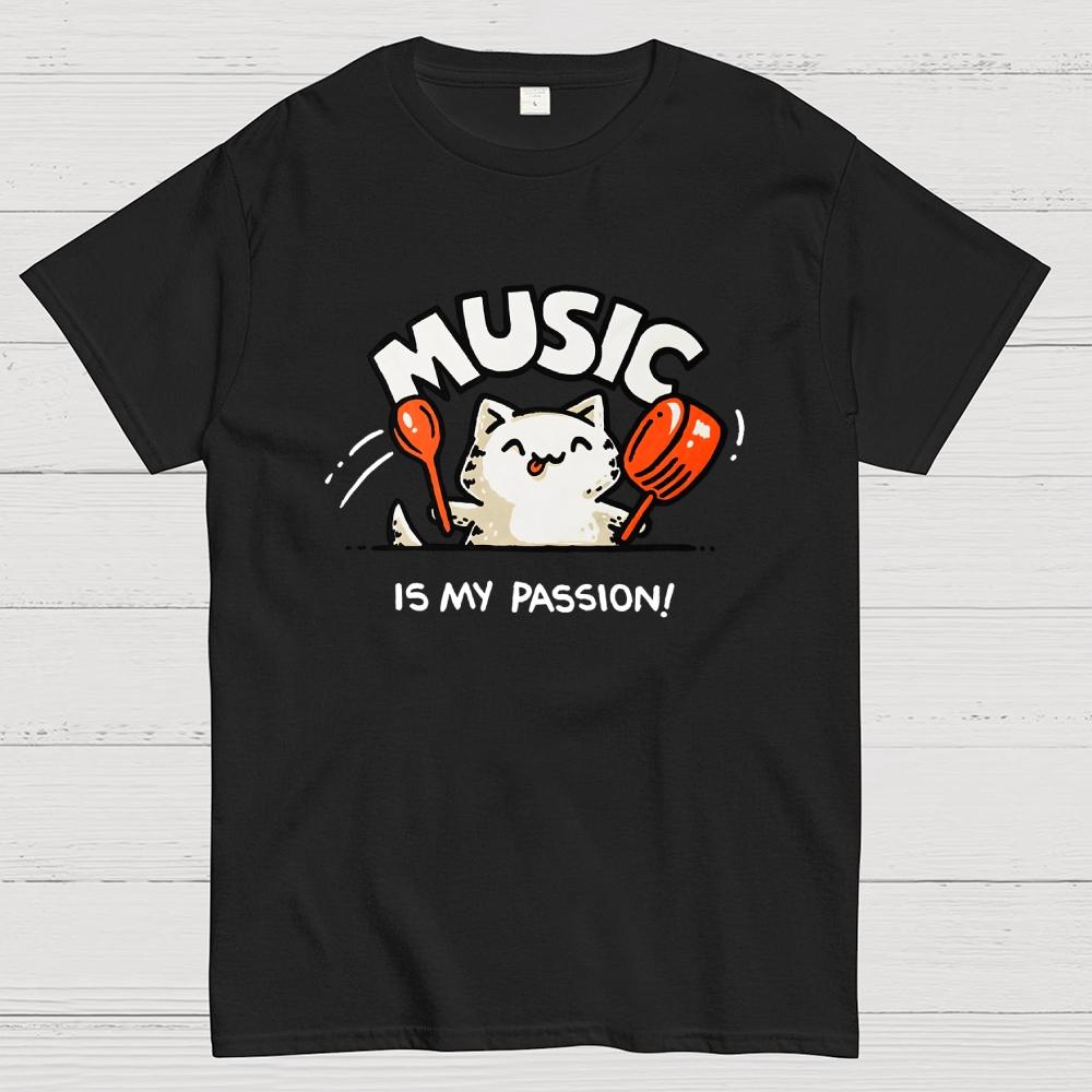 Music Is My Passion Cotton Summer Casual Cool Loose T-Shirt