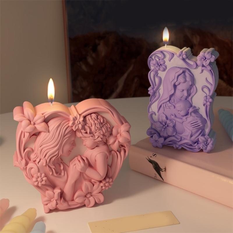 Mother and Baby Candle Molds Mother's Day Silicones Mould Casting Mould Craft Supplies for Home Party Decorations