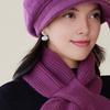 Yousheng 2Pcs/Set Women Hat Scarf Set Solid Color Knitting Baseball Hat Solid Color Thickened Scarf Set Solid Color Elastic Winter Accessories