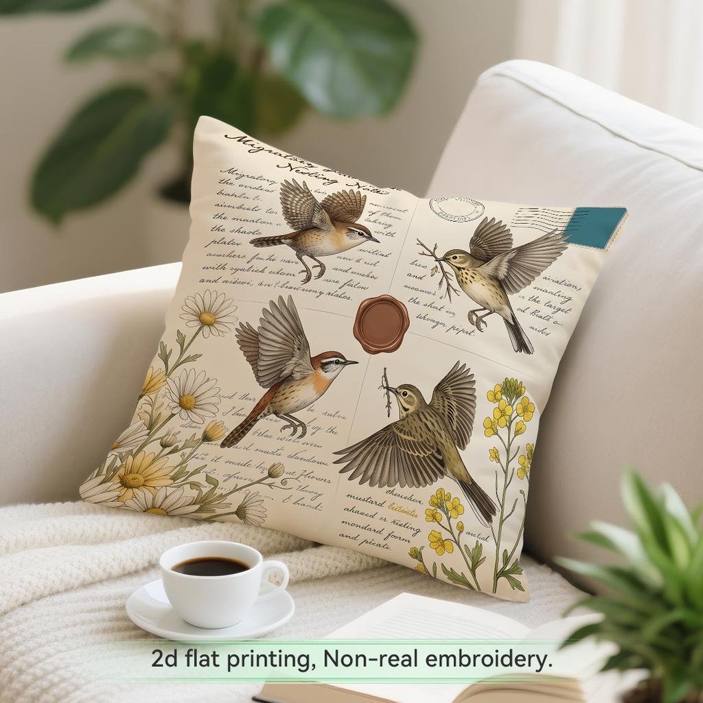 1pcs Retro Daisy Butterfly Cushions Pillowcase Polyester Cushion Cover Throw Pillow Pillowcover Home Car Sofa Decor