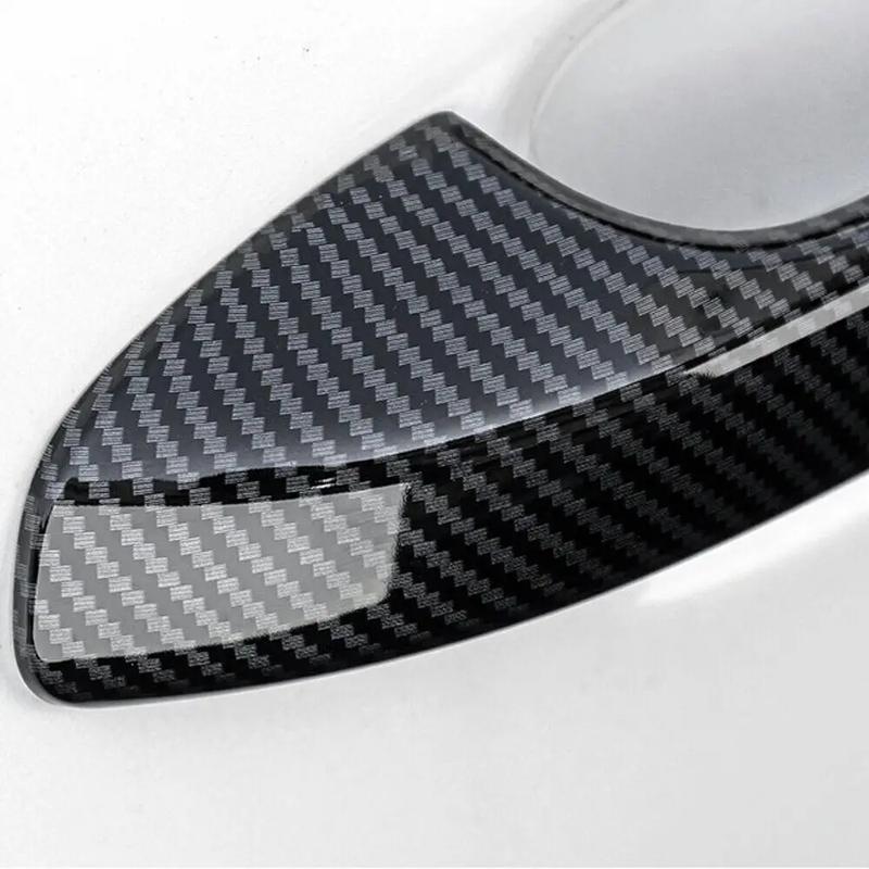 Car Decoration Door Bowl Handle Cover For Kia Sorento MQ4 - Carbon Fiber Chrome Silver Cars Accessories Exterior Styling