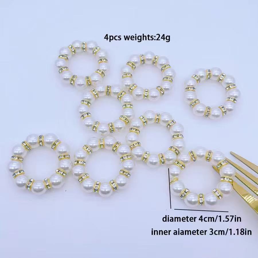 Table Decoration Items for Banquets: Tablecloth Rings, Handcrafted Bead Rings, Napkin Rings, Pearl Napkin Rings, Napkin Ring Edge Cloths