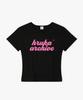 Hilukaakaibeu Overlap Pink Logo Women'S Slim Fit Short Sleeve T-Shirt