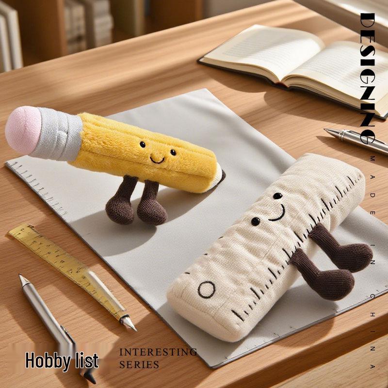 Coconut Doll Pencil Ruler Plush Toy & Teddy Bear Pencil Case - Children's Gift.