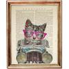 Vintage Funny Animals In Newspaper Art Poster Canvas Painting Puppy Pet Cat Horse Wall Art Pictures Gift Home Decor