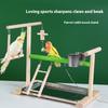 Solid Wood Bird Stand Interactive Platform Jiaohua Standing Stick for Pets Eco-Friendly Wooden Toy