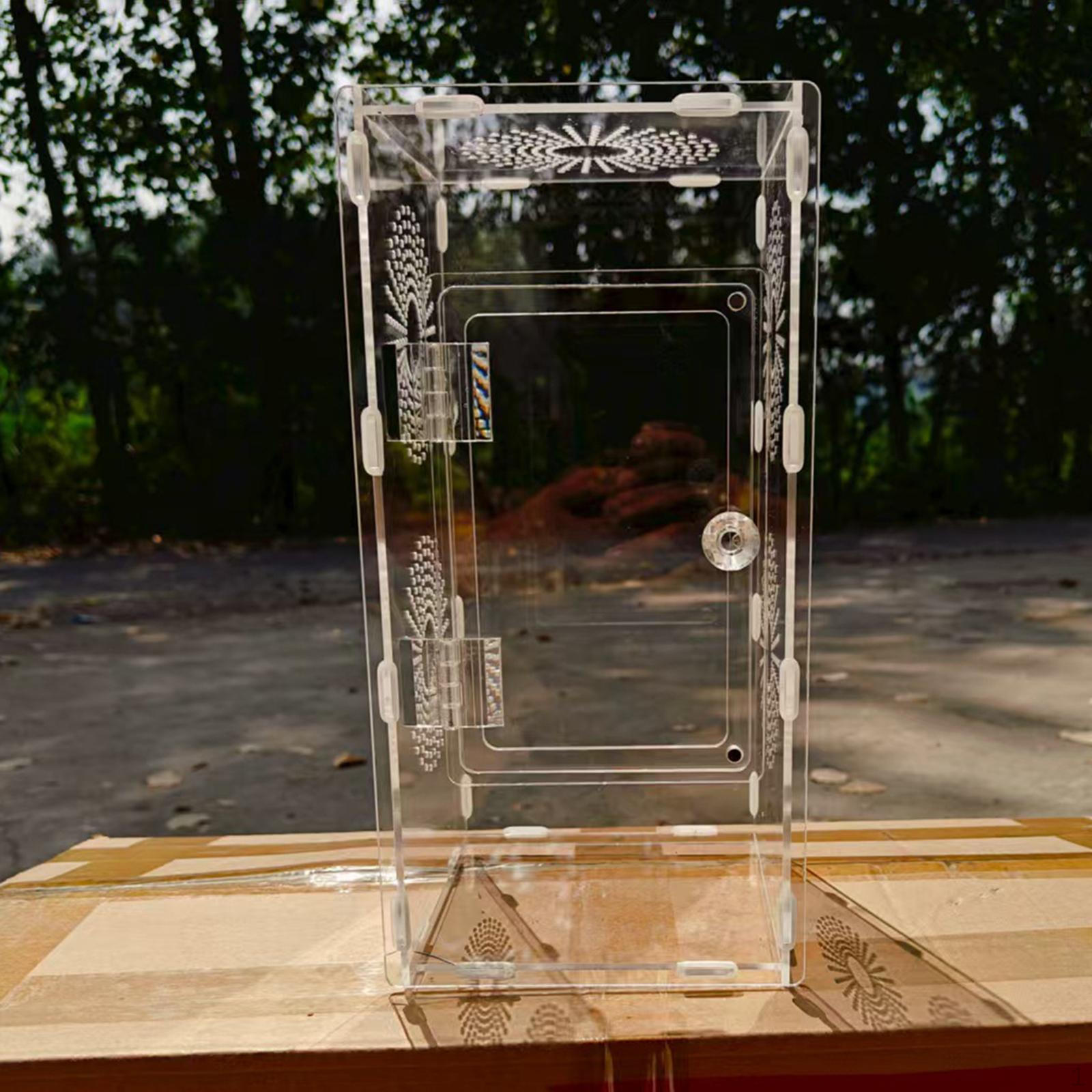 

Акриловый Маленький Террариум для Рептилий Дисплей-Визер 360° Прозрачный Многофункциональный с Круглыми Вентиляционными Отверстиями