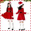 Maazusa Children's Santa Claus Costume, Red Skirt with Santa Hat, Perfect for Girls, Perfect for Christmas, Family Parties, or as a Gift