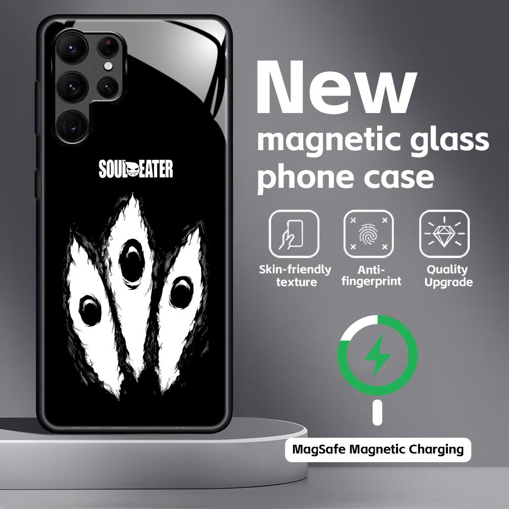 Anime SOUL EATER Handyhülle Für Samsung S25 S24 S23 S22 S21 S20 Plus Ultra Note20 Glas Magnetische Hülle
