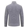 Men's Fleece-Lined Cardigan: Thick Knit Zipper Sweater with Stand-Up Collar for Autumn/Winter 2023