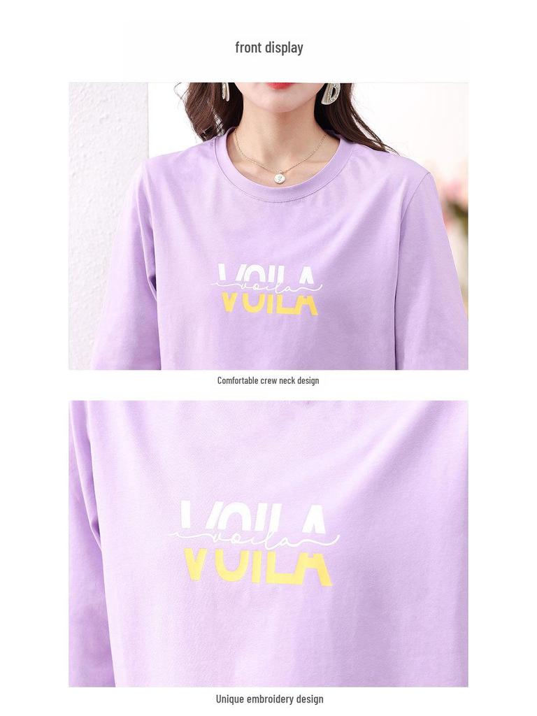 Dam sommar lös ren bomull trekvartsärmad t-shirt - Snygg, bekväm, mode för medelålders