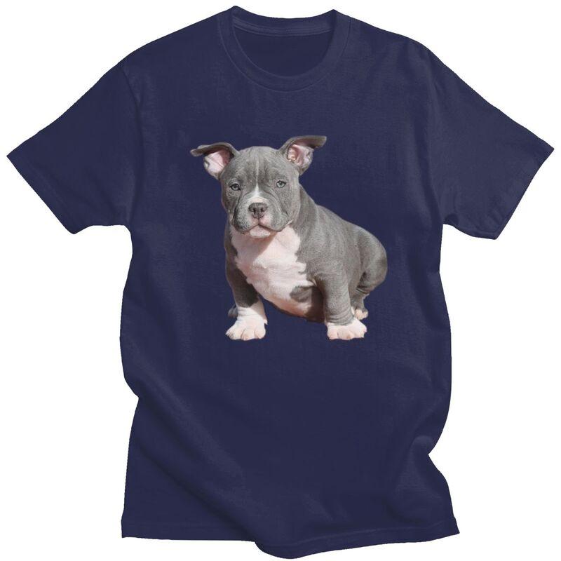 Custom American Pit Bull Terrier T Shirt Men Pure Cotton Tshirt Tees Streetwear Tshirts