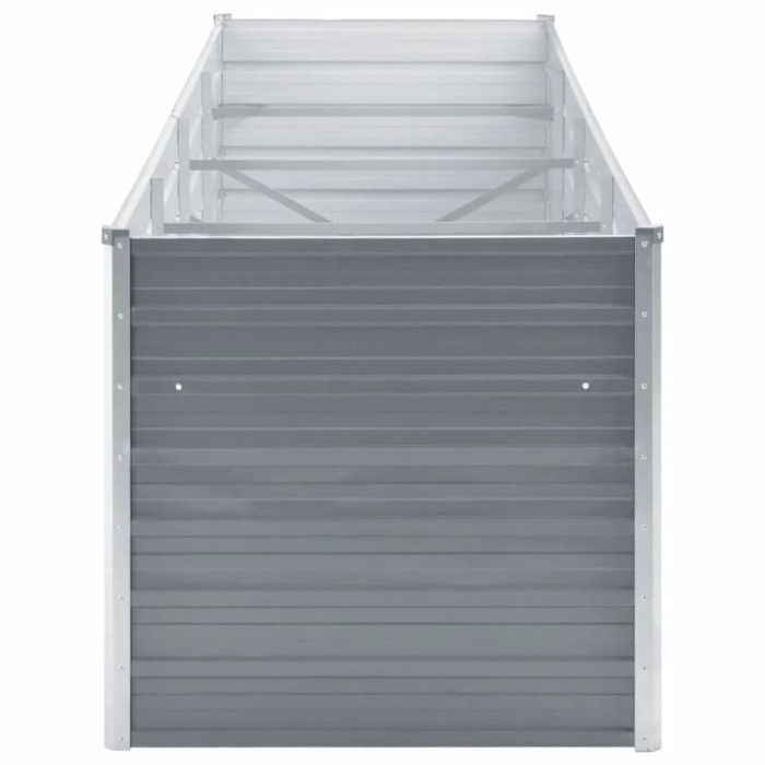 VidaXL Lit surélevé de jardin Acier galvanisé 320x80x77 cm Gris